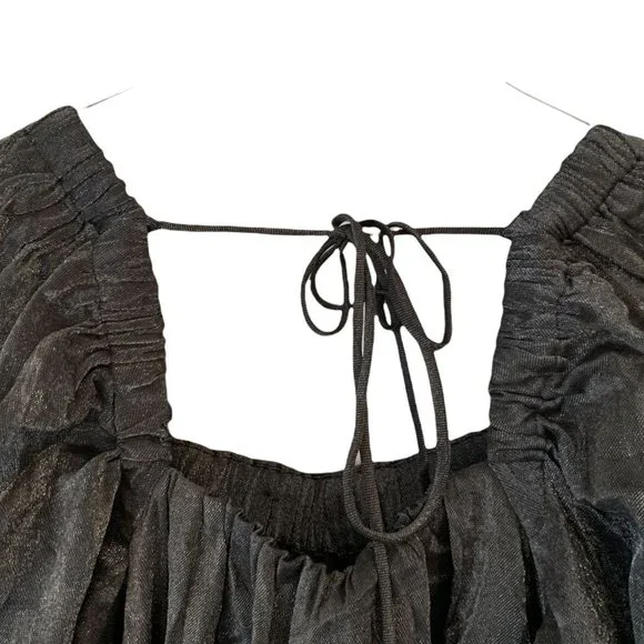 Free People Mini Party Dress Medium Shiny Charcoal - Picture 7 of 7